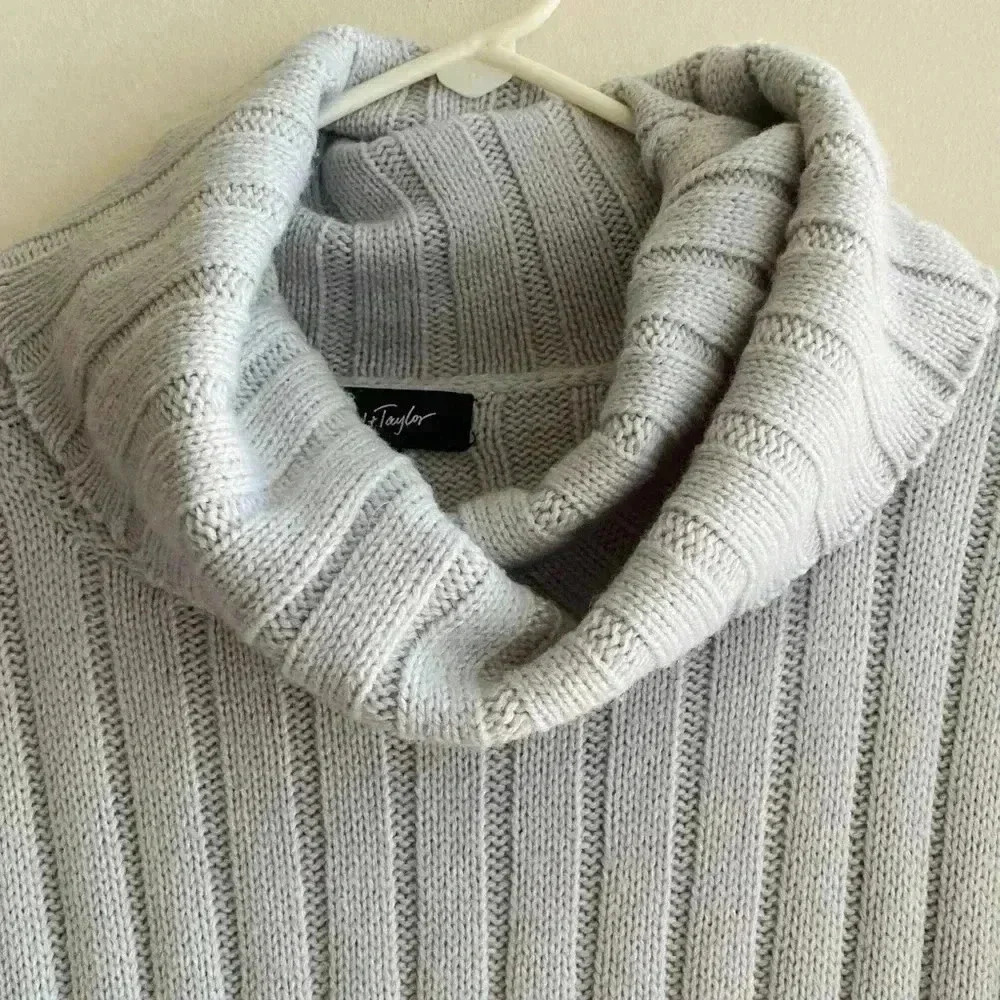 Lord & Taylor Periwinkle Cowl Neck Knit Sweater, Size Medium - Picture 9 of 16
